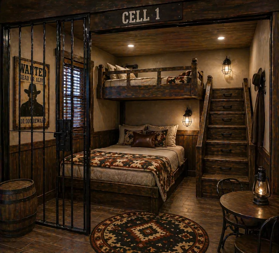Concept view of The Jail at Outlaw Oasis.